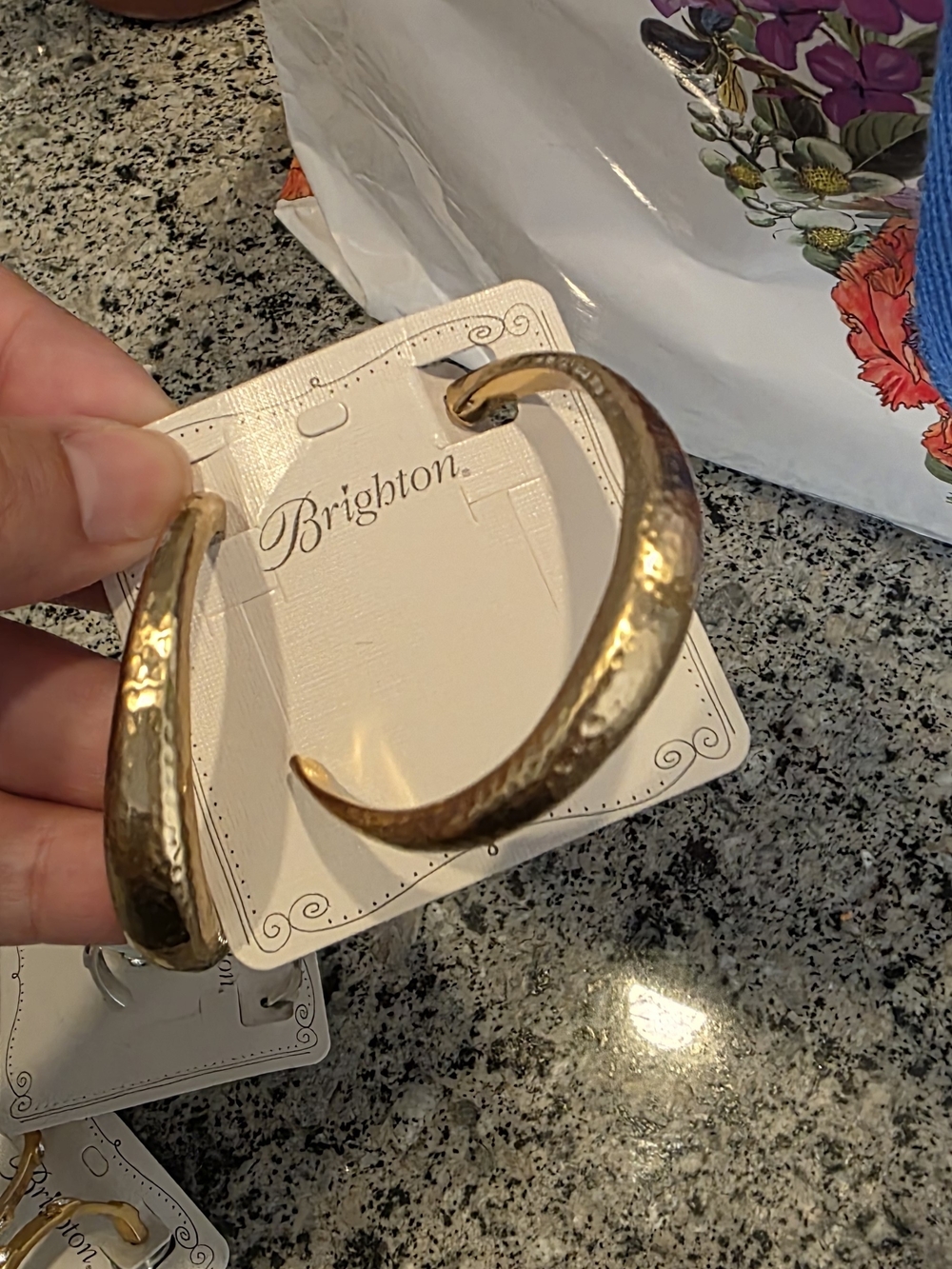 Brighton JEWELRY Gold Hammered Large Hoop Earrings Reine Rv$72